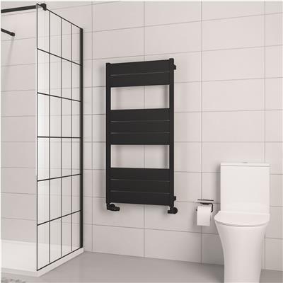 Kingswood Slimline 1220 x 600 Aluminium Towel Rail Matt Black