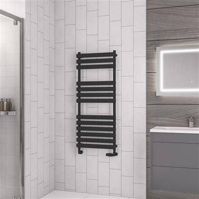 Tunstall 1200 x 500 Towel Rail Matt Black