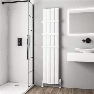 Malmesbury 1800 x 375 Aluminium Radiator Matt White