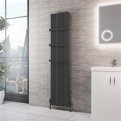 Fairford 1800 x 375 Aluminium Radiator Matt Anthracite