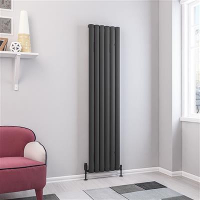 Kelmscott 1800 x 415 Aluminium Radiator Matt Anthracite