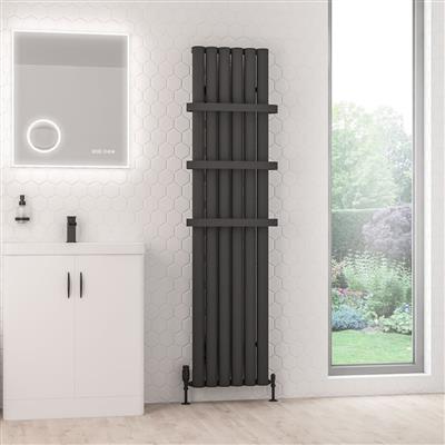 Kelmscott 1800 x 415 Aluminium Radiator Matt Anthracite