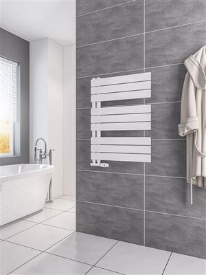 Helmsley 800 x 600 Towel Rail Matt White