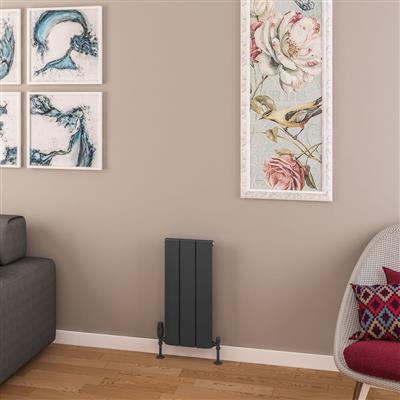 Withington 600 x 280 Aluminium Radiator Matt Anthracite