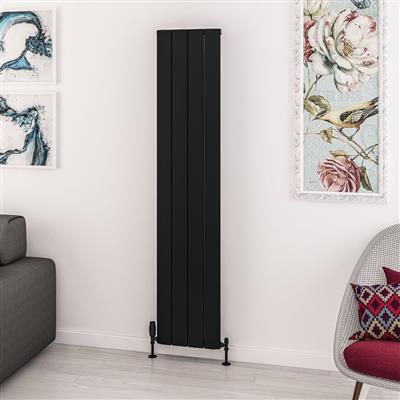 Withington 1800 x 375 Aluminium Radiator Matt Black