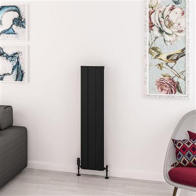 Withington 1200 x 280 Aluminium Radiator Matt Black