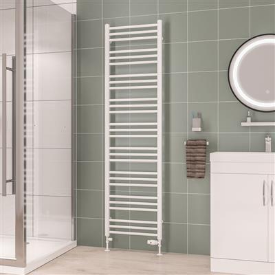 Corinium Round 1800 x 500 Towel Rail Gloss White