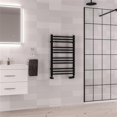 Corinium Round 800 x 500 Towel Rail Matt Black