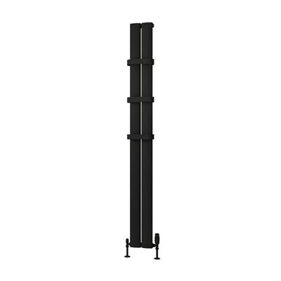 Malmesbury 1800 x 185 Aluminium Radiator Matt Black