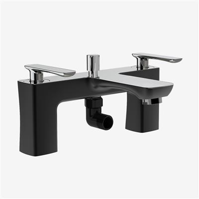 Helston Bath Shower Mixer Tap (BSM) with Handset Matt Smooth Black