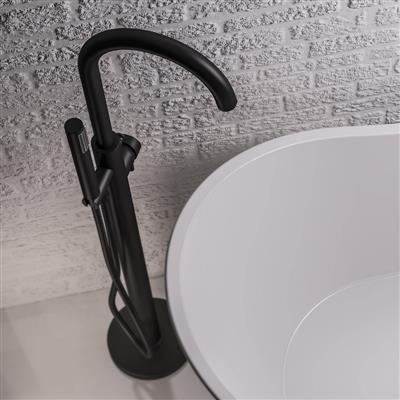 Meriden Floor Standing Single Level Bath Shower Mixer (BSM) Tap - Matt Black