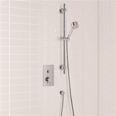 Shower Bundle with Concealed Valve & Round Slider Rail Shower Kit - Chrome