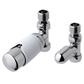 New 15mm Straight TRV and Lockshield Valve Chrome/White