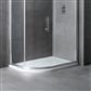 Volente Plan D Left Hand (LH) ABS 900mm x 800mm Offset Quadrant Stone Resin Shower Tray - White