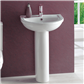 Dura 55cm x 46cm 1 Tap Hole Ceramic Basin with Overflow & Fixings - White