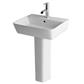 Bijou 50cm x 43cm 1 Tap Hole Ceramic Basin with Overflow - White