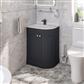 Hardwick 60cm Left Hand (LH) 2 Door Corner Cabinet Basin Unit - Matt Anthracite