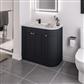 Hardwick 90cm Right Hand (RH) 3 Door Corner Cabinet Basin Unit - Matt Anthracite