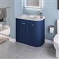 Hardwick 90cm Left Hand (LH) 3 Door Corner Cabinet Basin Unit - Matt Blue