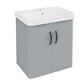 Cavone II 50CM 2 Door Wall Hung Basin Vanity Unit - Grey