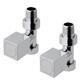 Square straight radiator valves Chrome