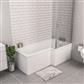 Shannon 1700 x 850 x 400mm Right Hand (RH) L-Shaped 4mm Shower Bath - White