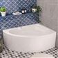 Lundy 1500 x 1040 x 420mm Left Hand (LH) Offset Corner 5mm Bath - White