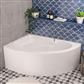 Lundy 1500 x 1040 x 420mm Right Hand (RH) Offset Corner 5mm Bath - White