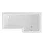 Portland 1600 x 850 x 440mm Left hand (LH) L-Shaped 5mm Shower Bath - White