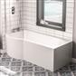 Portland 1600 x 850 x 440mm Left hand (LH) P-Shaped 5mm Shower Bath - White