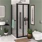 Vantage 2000 6mm Easy Clean 2000mm x 700mm Bi-Fold Shower Door - Matt Black