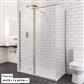 Vantage 2000 8mm Easy Clean 2000mm x 1200mm Walk-In Shower Panel - Brushed Brass