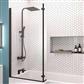 6mm 1400 x 835mm Left Hand (LH) L-Shaped Bath Screen - Matt Black