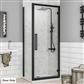 Corniche 2000 8mm Framed 2000mm x 700mm Hinged Shower Door - Matt Black