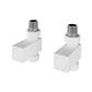 Straight Square Radiator Valves (pair) Matt White