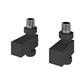 Straight Square Radiator Valves (pair) Matt Anthracite