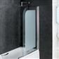 Volente 6mm 1500 x 850mm Frosted Hinge Bath Screen - Chrome