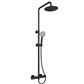 Modern Adjustable Height (850-1200mm) Round Thermostatic Shower Pole - Matt Black