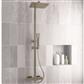 Modern Adjustable Height (850-1200mm) Square Thermostatic Shower Pole - Brushed Brass