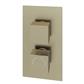 Concealed Thermostatic Twin Shower Valve with Square Handles - Brushed Brass