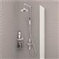 Traditional Twin Thermostatic exposed shower Valve with Rigid riser with 8'' Rose Head - Chrome