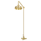 Traditional Twin Thermostatic exposed shower Valve with Rigid riser with 8'' Rose Head - Brushed Brass