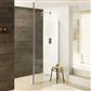 Valliant 8mm 1950mm x 700mm Round Pole Walk-In Front Shower Panel - Chrome