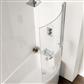 6mm 1400 x 735mm C-Shaped Bath Screen - Chrome Profiles