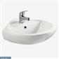 Loire 400 56cm x 53cm 2 Tap Hole Ceramic Corner Basin - White