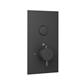 Concealed Thermostatic Shower Valve with Single Round Push Button - Matt Smooth Black