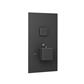 Concealed Thermostatic Shower Valve with Single Square Push Button - Matt Smooth Black