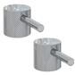 (Pair) Meriden Full Knurling Tap Handles for Bath Filler and Bath Shower Mixer Taps Chrome