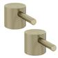 (Pair) Meriden Full Knurling Tap Handles for Bath Filler and Bath Shower Mixer Taps Brushed Brass