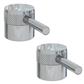 (Pair) Meriden Half Knurling Tap Handles for 2 Tap Hole Bath Filler and Bath Shower Mixer Taps Chrome